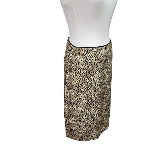 Worthington Women's Size 14 Wrap Pencil Skirt Animal Print Tiger 100% Polyester - Picture 4 of 7